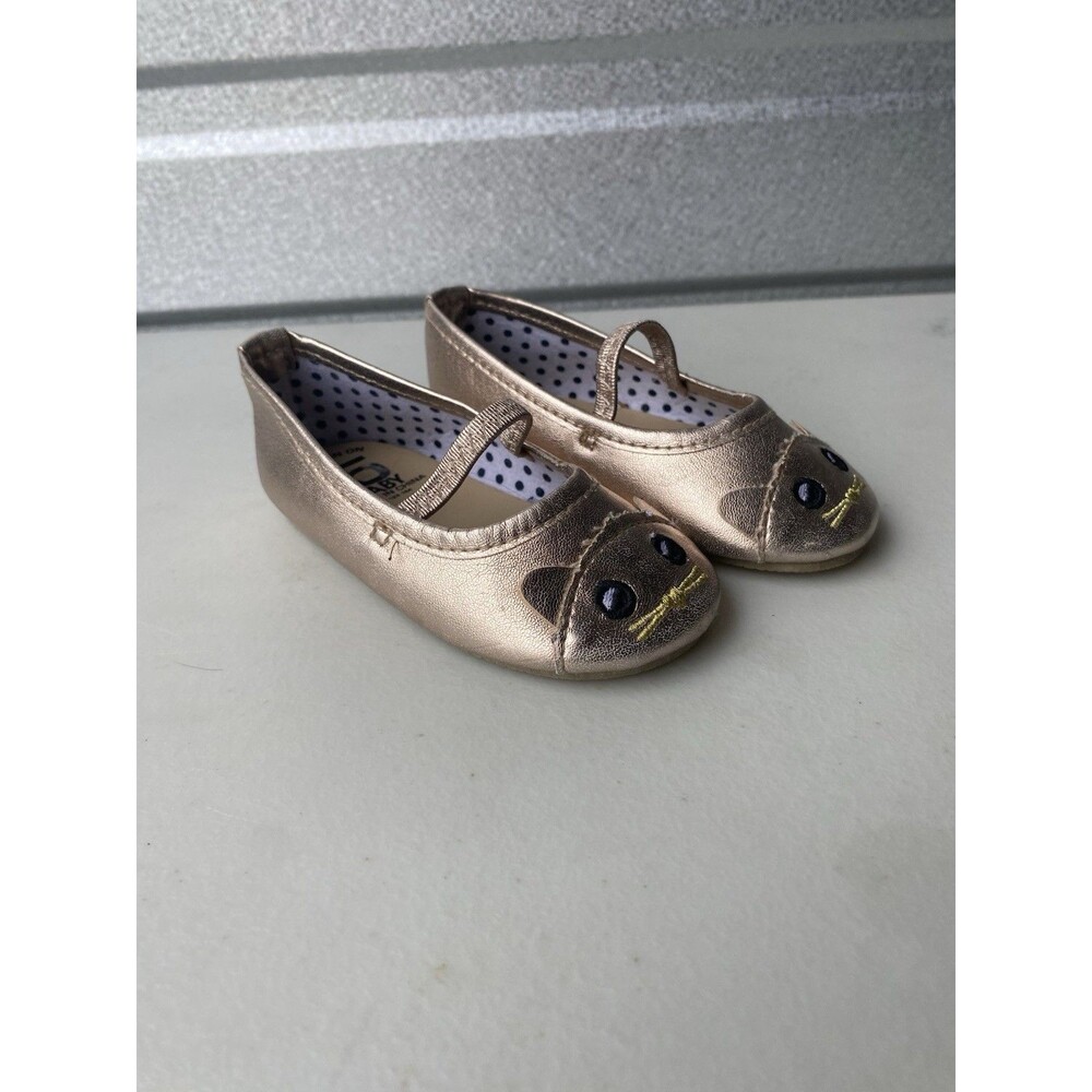 Cotton On Baby Rose Gold Cat Ballet Flats Size 5